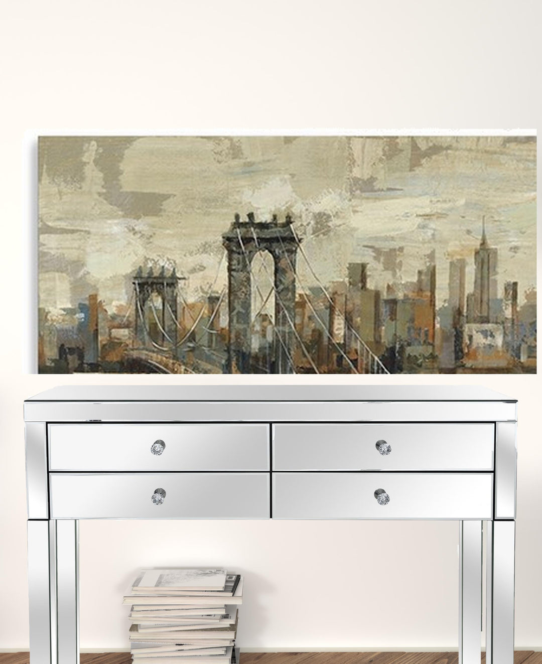 Vintage Inspired Nyc City Skyline Unframed Print Wall Art