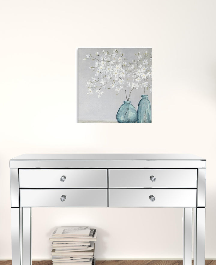 White Spring Flowers Unframed Print Wall Art