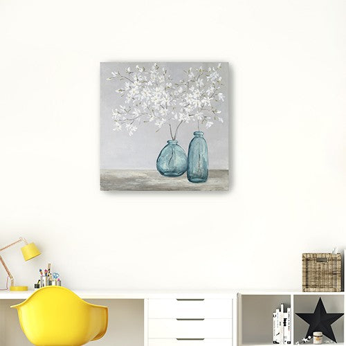 White Spring Flowers Unframed Print Wall Art