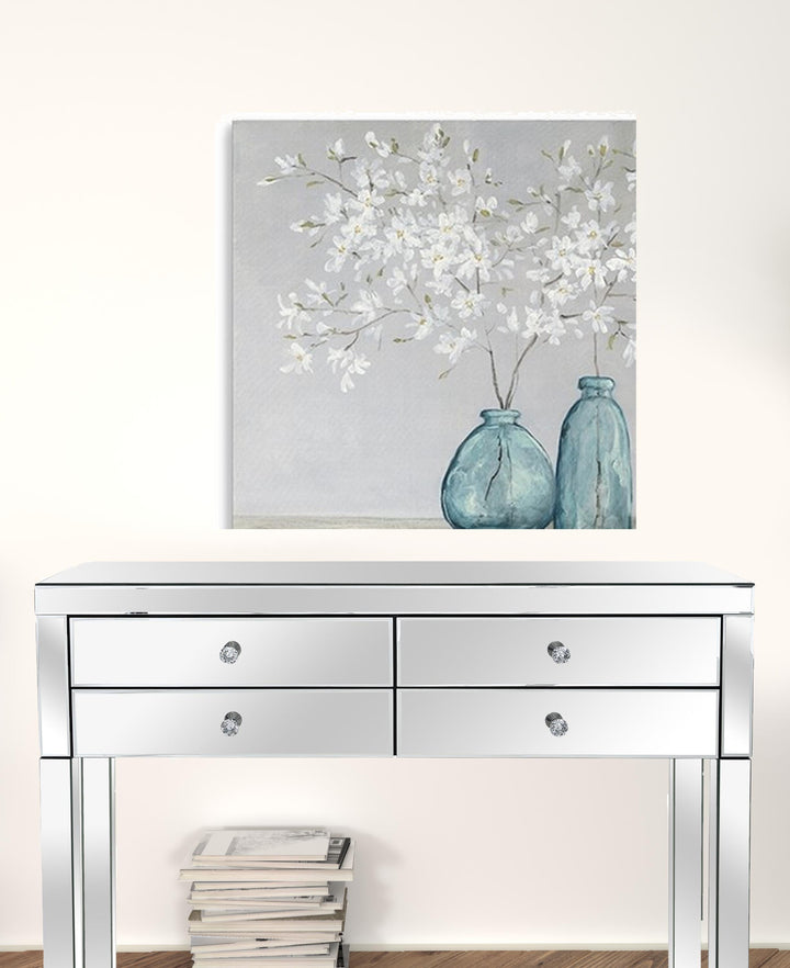 White Spring Flowers Unframed Print Wall Art