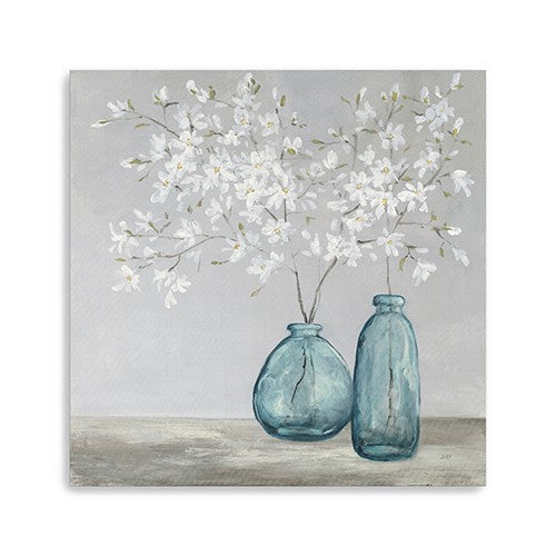 White Spring Flowers Unframed Print Wall Art