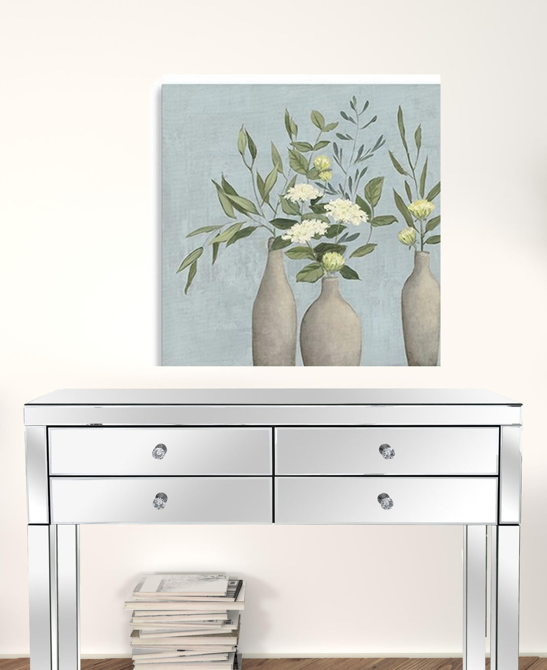 Bohemian Flowers In Ceramic Vases Unframed Print Wall Art