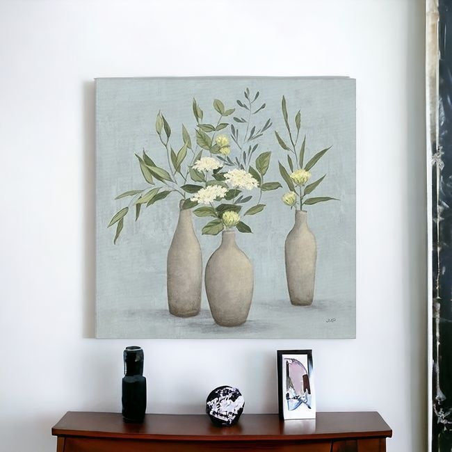 Bohemian Flowers In Ceramic Vases Unframed Print Wall Art