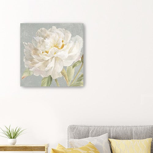 Angelic White Peony Flower Unframed Print Wall Art