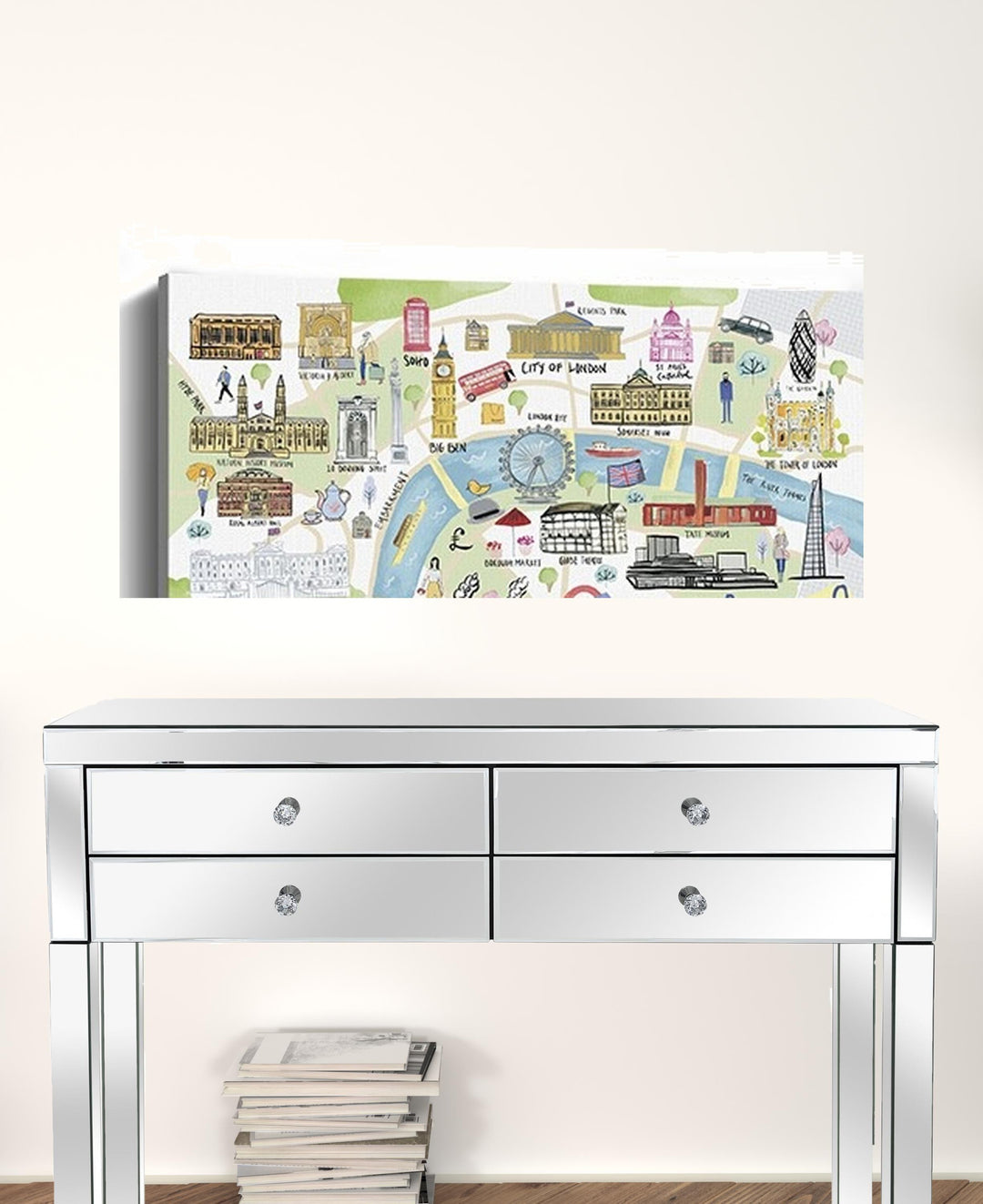 Fun Illustrated London Map Unframed Print Wall Art