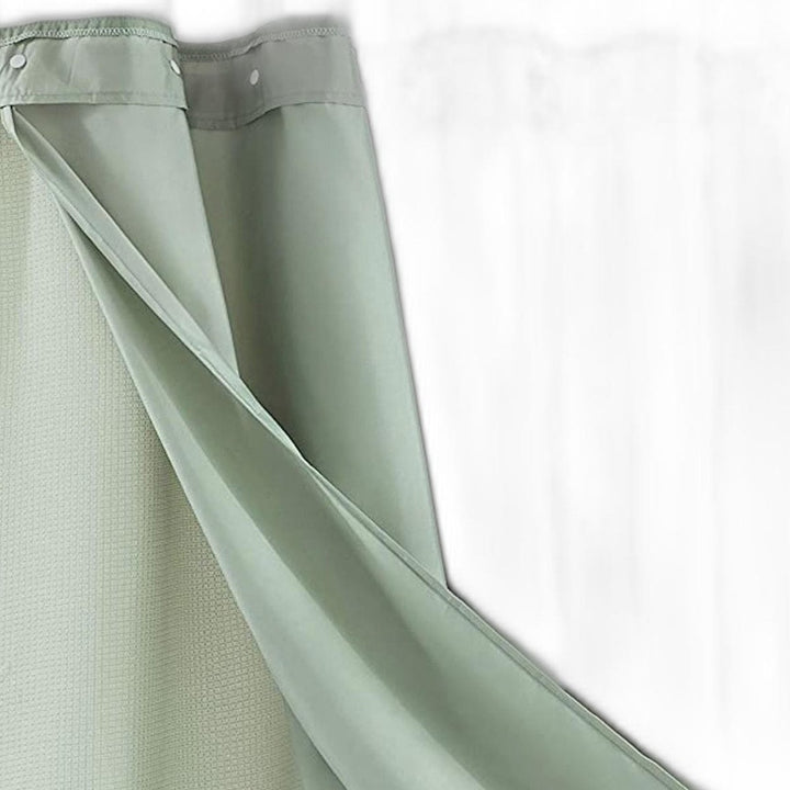 Sage Green Modern Grid Shower Curtain and Liner Set