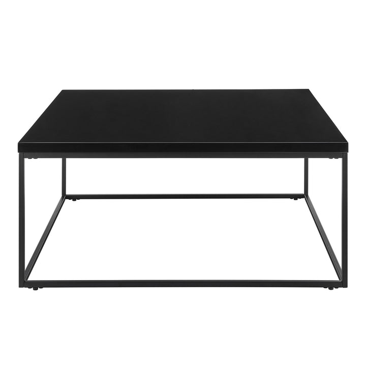 35" Black Metal Square Coffee Table