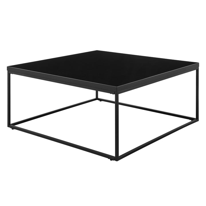 35" Black Metal Square Coffee Table