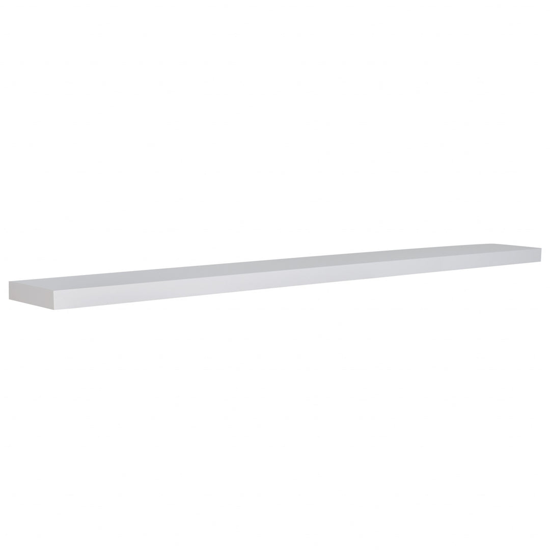 75" White Wooden Wall Mounted Floating Shelf