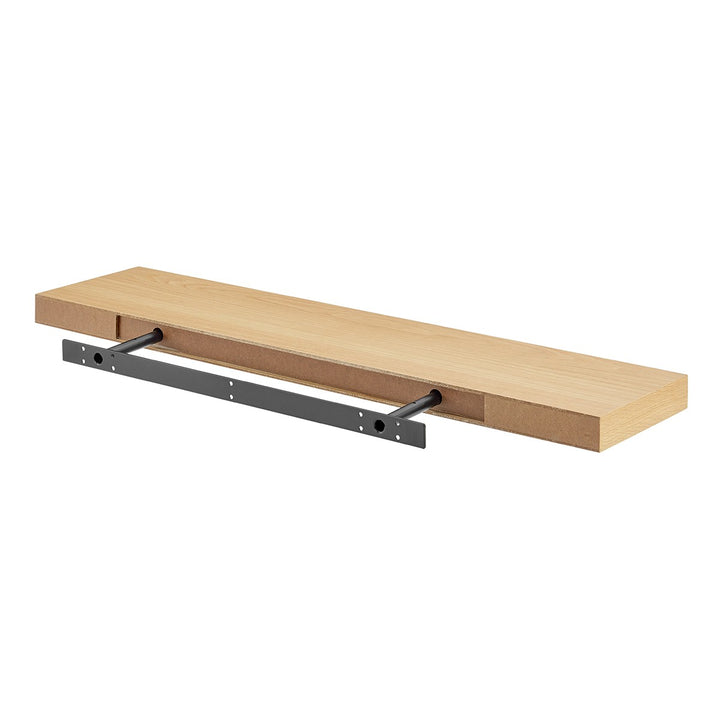 43" Natural Light Brown Wooden Floating Shelf