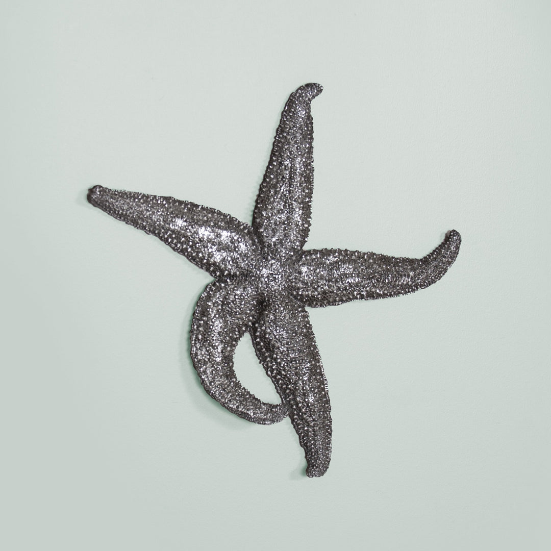 15' Silver Pewter Textured Starfish Wall Art Unframed Textual Art Wall Art