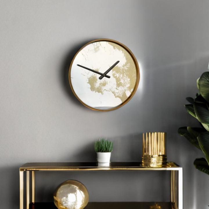 Gold Dust 14" Modern Round Wall Clock