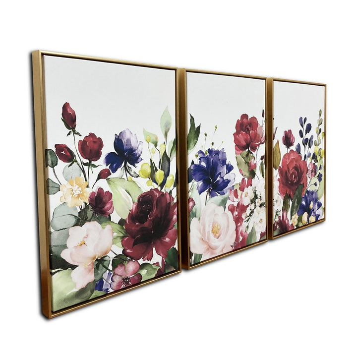 Floral and Bright Garden Framed Canvas Wall Art Floater Frame Graphic Art Wall Art