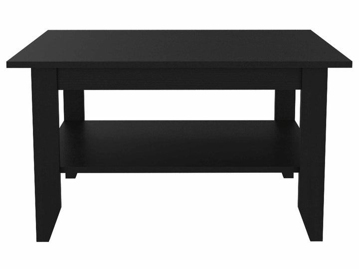 32" Black Coffee Table With Shelf