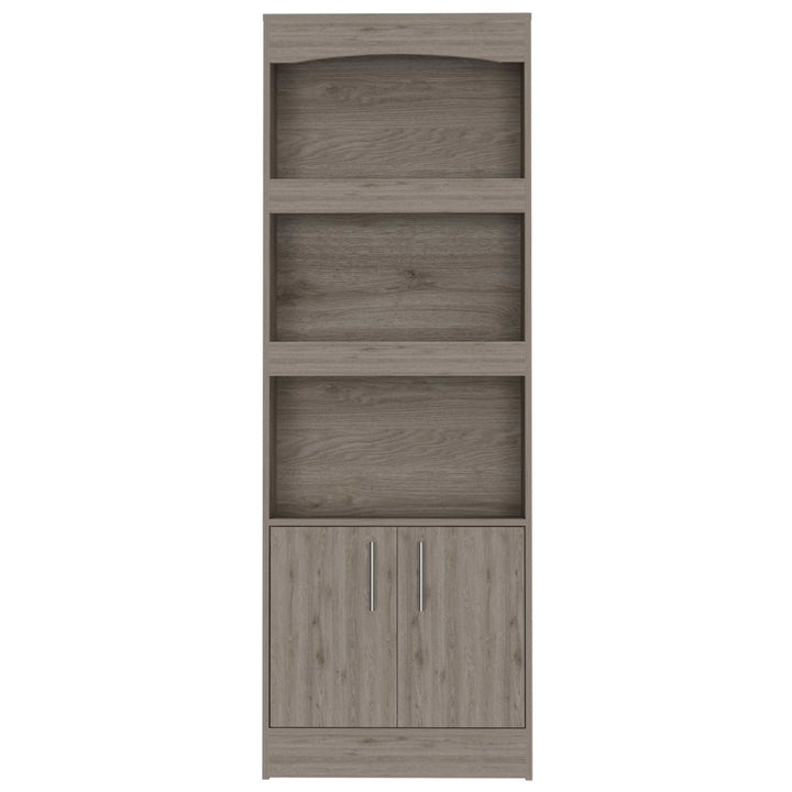 71" Three Tier Bookcase with Two doors