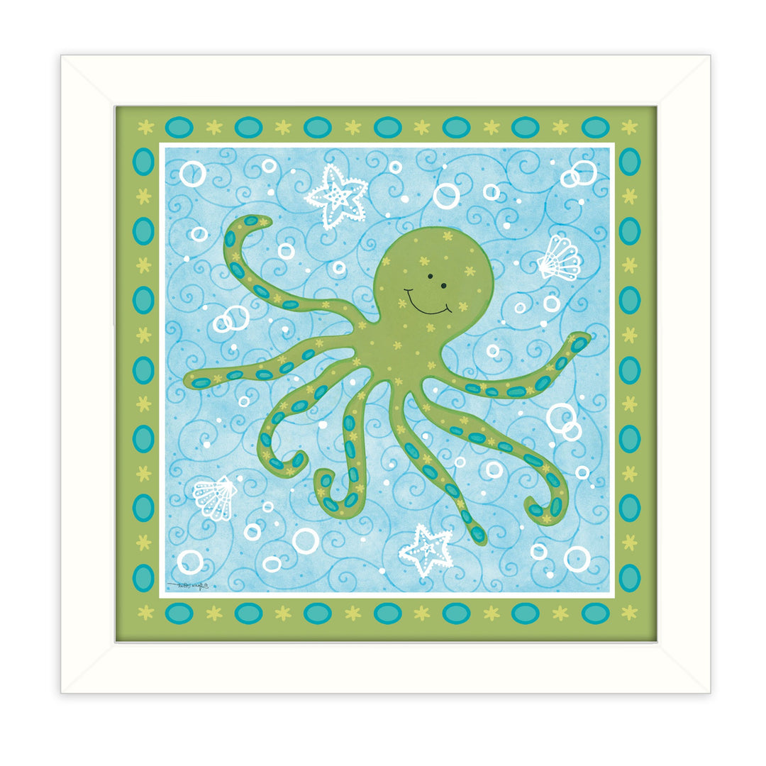 Beetle and Bob Baby Squid White Framed Print Wall Art