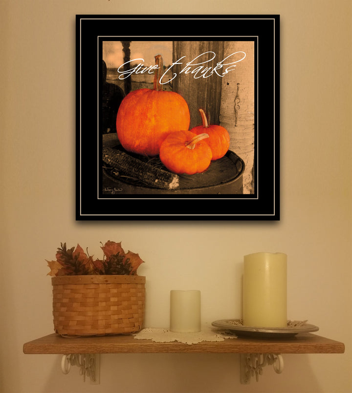 Give Thanks 2 Black Framed Print Wall Art