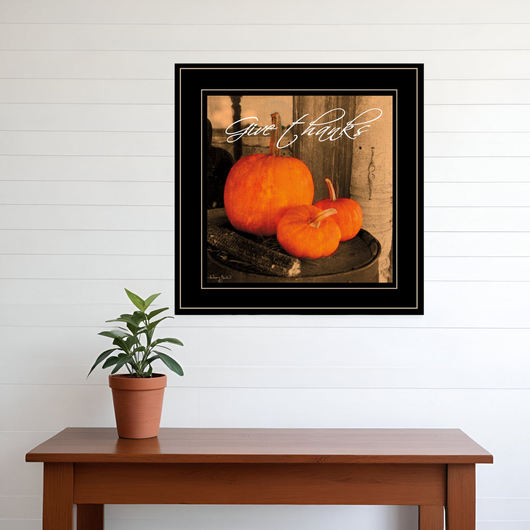 Give Thanks 2 Black Framed Print Wall Art