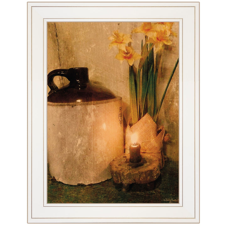 Daffodils 1 White Framed Print Wall Art