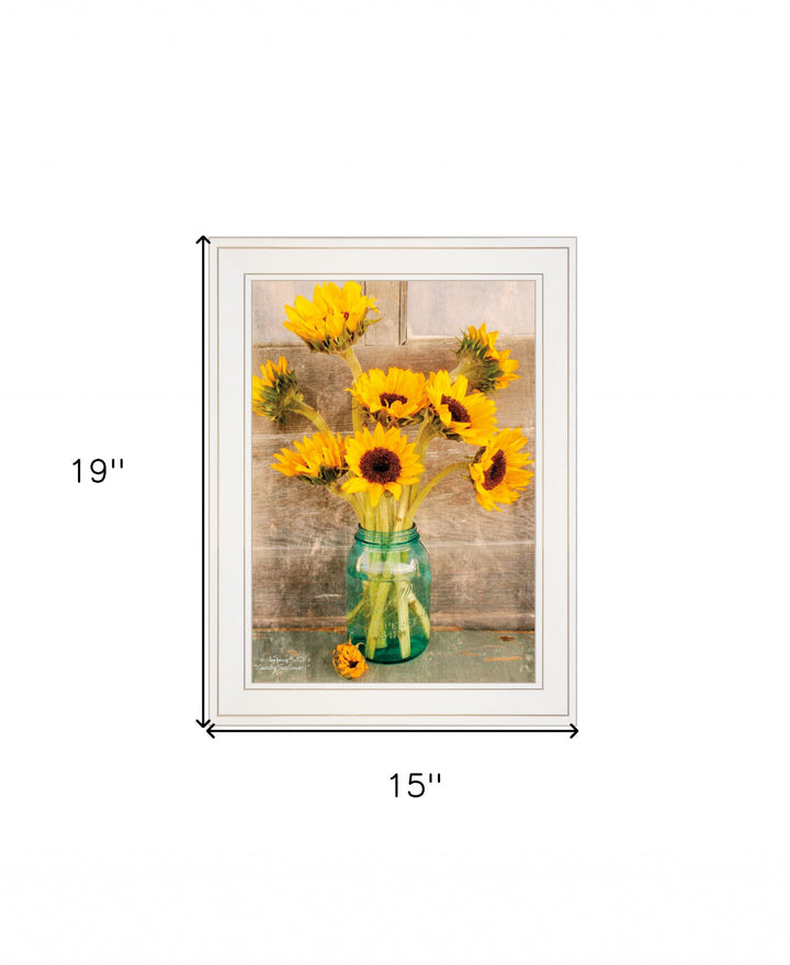 Country Sunflowers I 1 White Framed Print Wall Art