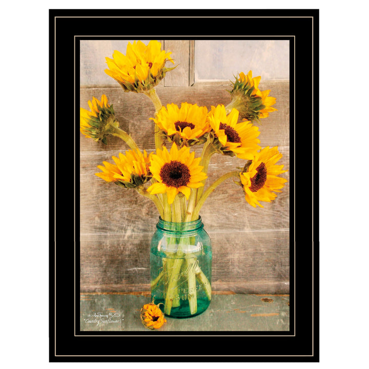 Country Sunflowers I 2 Black Framed Print Wall Art