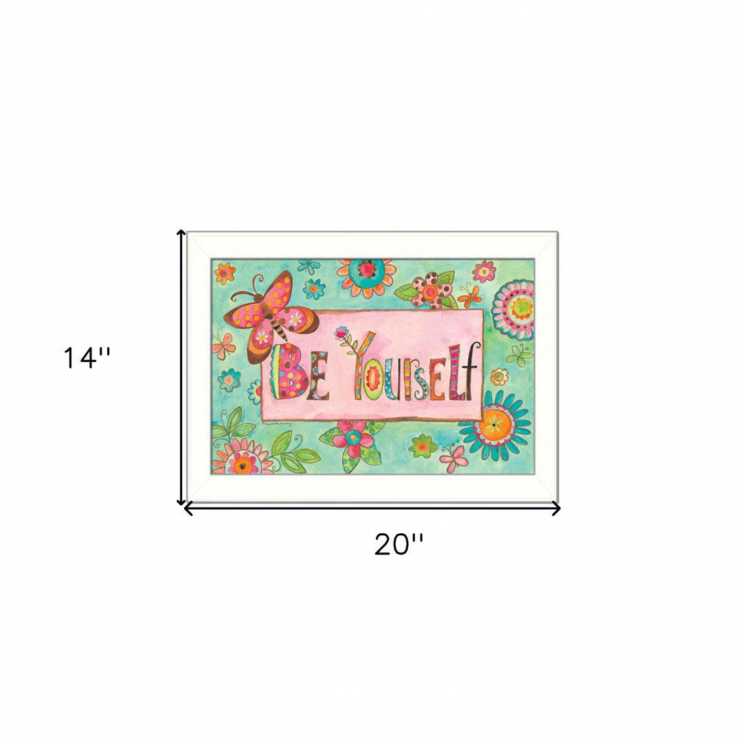 Be Yourself 2 White Framed Print Wall Art