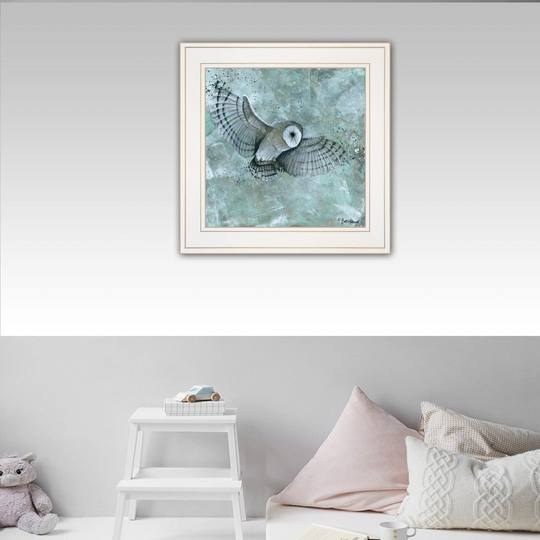 Simplicity Owl 1 White Framed Print Wall Art