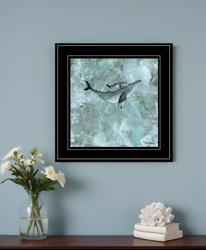 Simplicity Humpback 2 Black Framed Print Wall Art