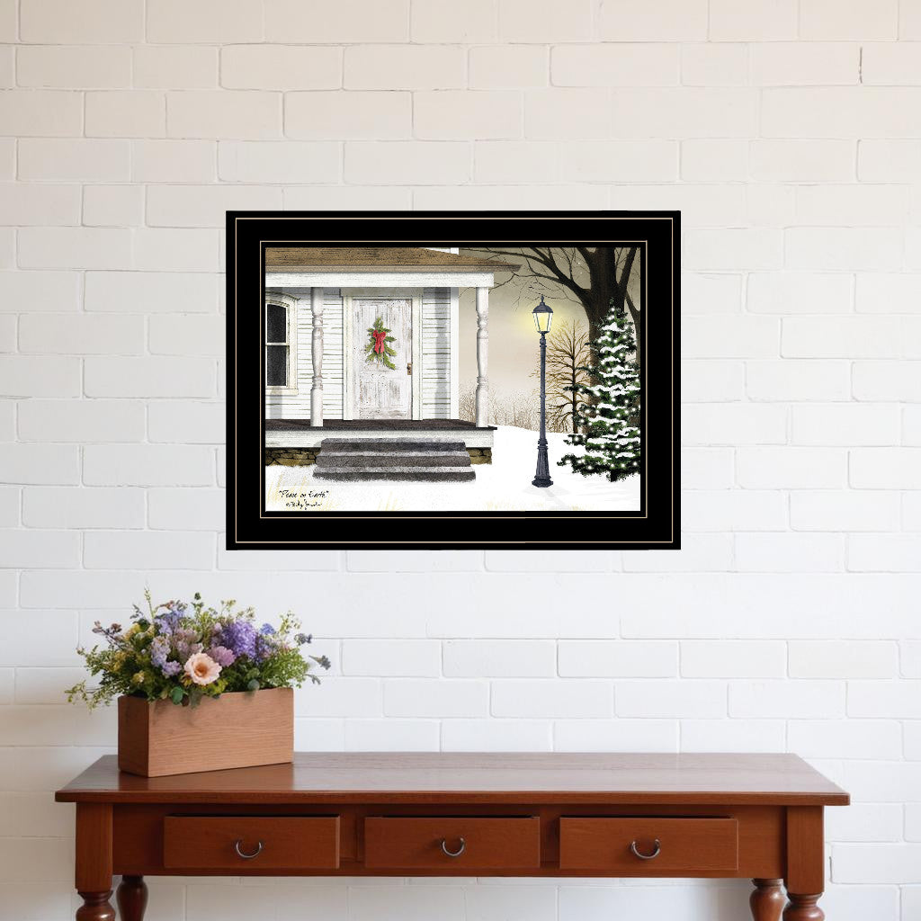 Peace On Earth 3 Black Framed Print Wall Art