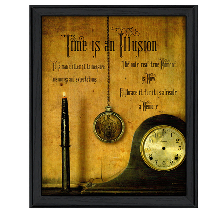 Time Black Framed Print Wall Art