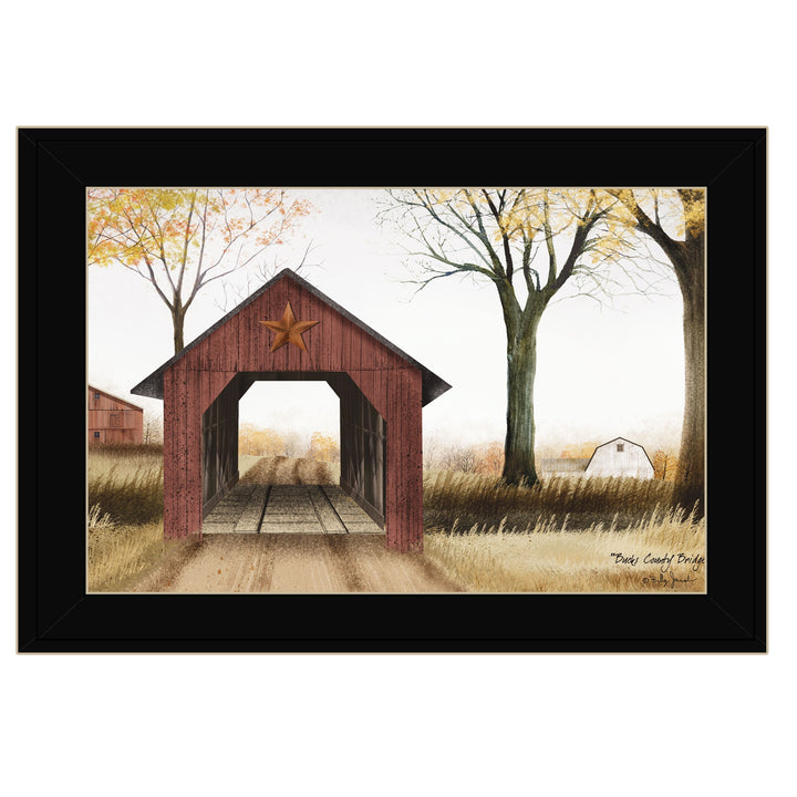 Bucks County Bridge Black Framed Print Wall Art