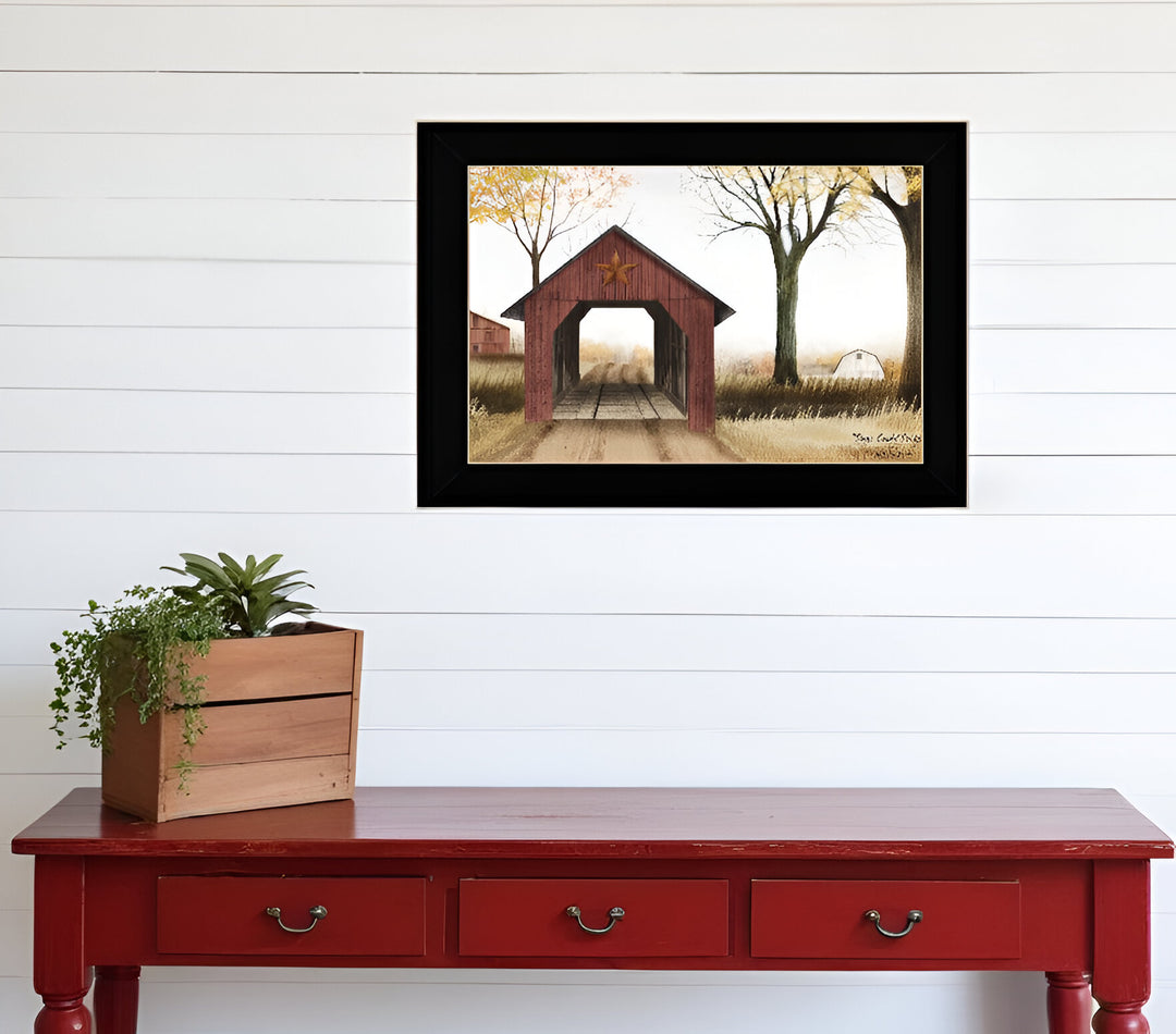 Bucks County Bridge Black Framed Print Wall Art