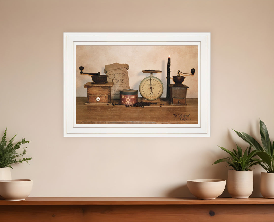 The Daily Grind 5 White Framed Print Wall Art