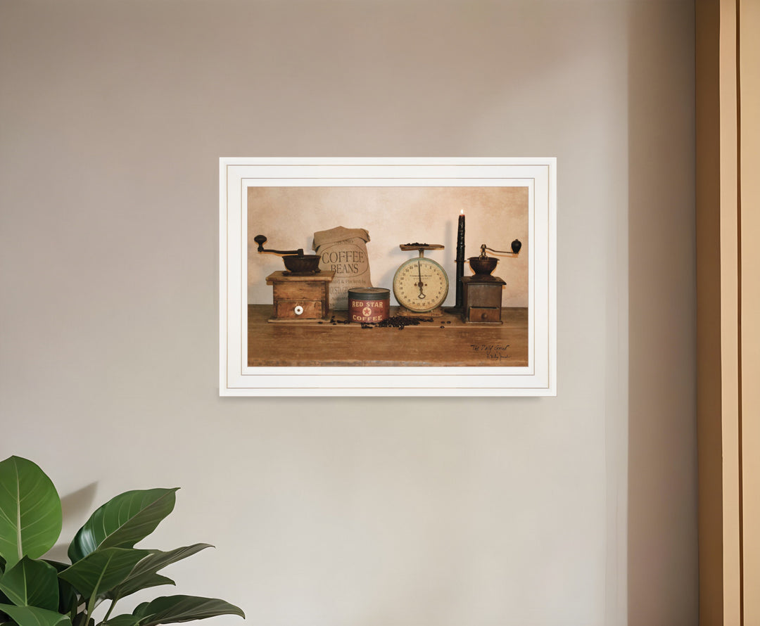 The Daily Grind 1 White Framed Print Wall Art