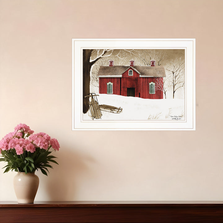 New Fallen Snow 1 White Framed Print Wall Art