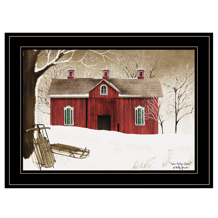 New Fallen Snow 2 Black Framed Print Wall Art