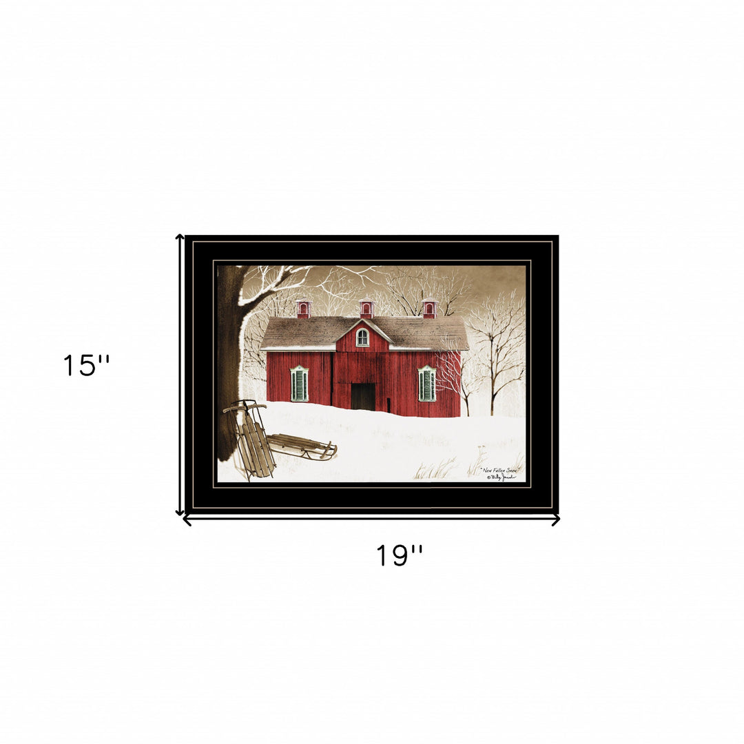 New Fallen Snow 2 Black Framed Print Wall Art