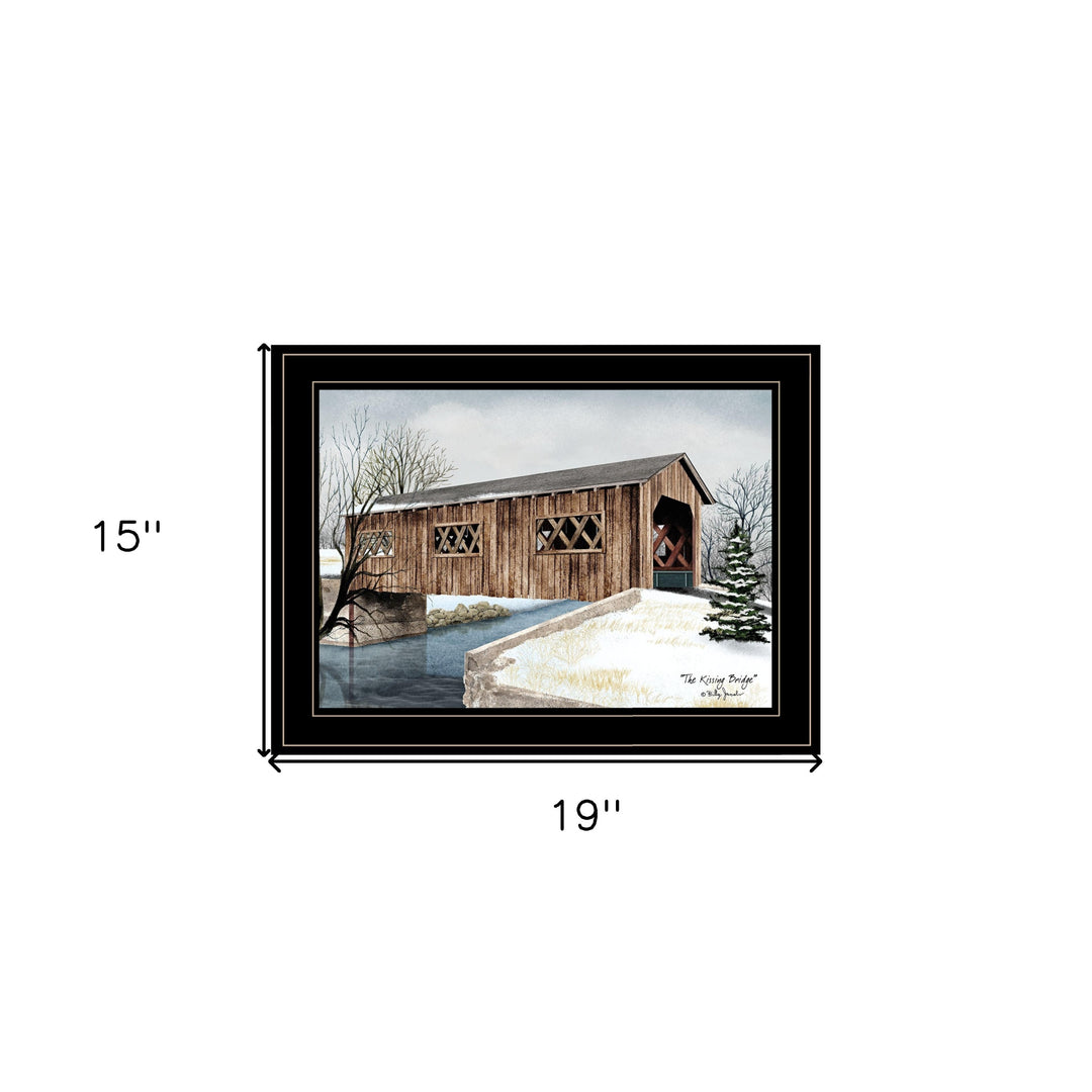 The Kissing Bridge 2 Black Framed Print Wall Art