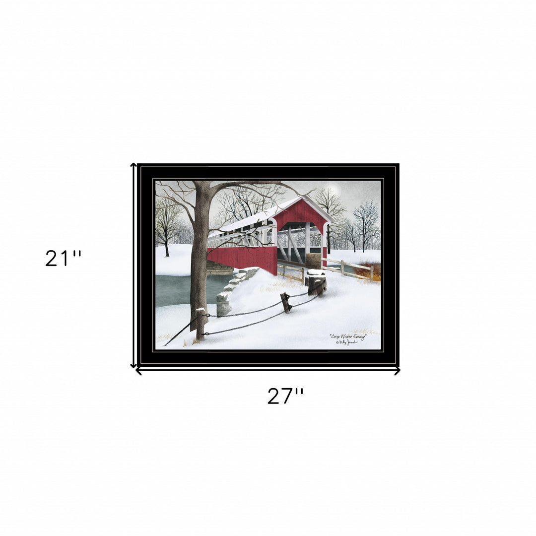 Crisp Winter Evening 4 Black Framed Print Wall Art