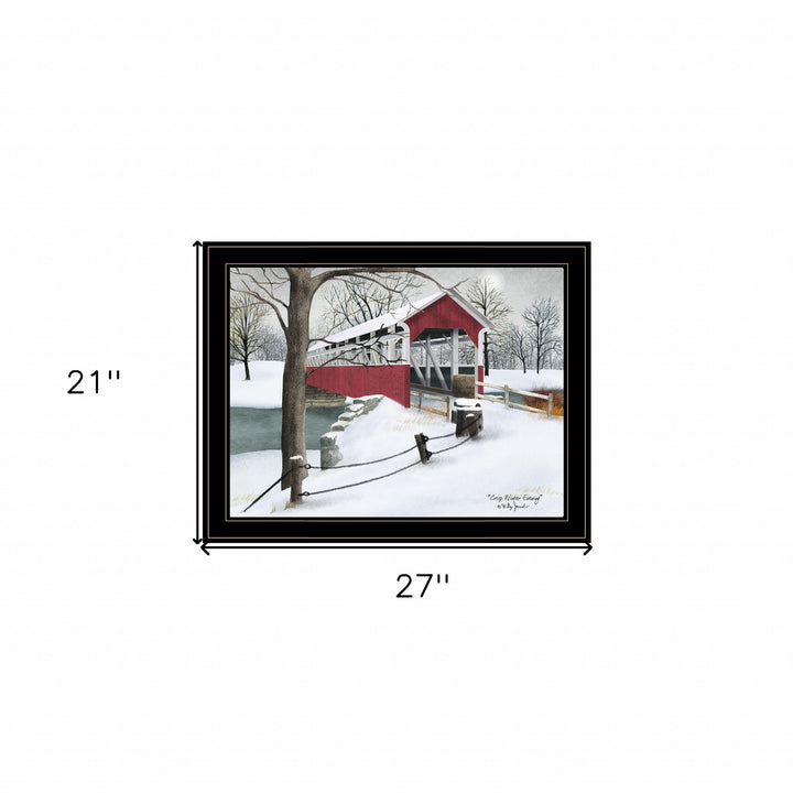 Crisp Winter Evening 4 Black Framed Print Wall Art