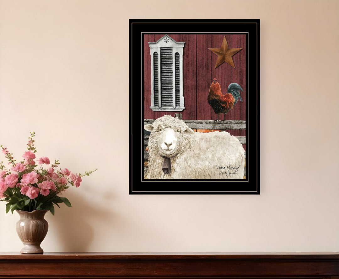 Good Morning 2 Black Framed Print Wall Art