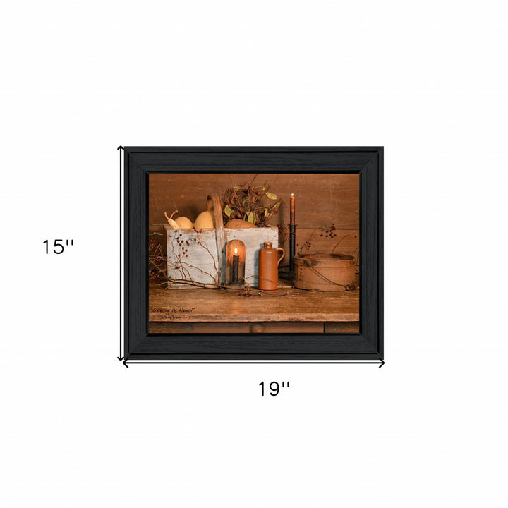 Gathering the Harvest 4 Black Framed Print Kitchen Wall Art