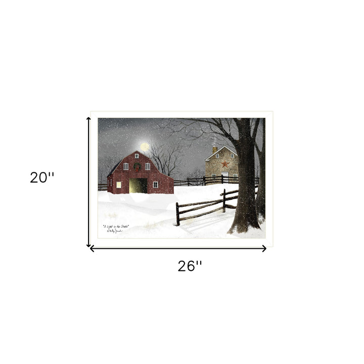 Light in the Stable 3 White Framed Print Wall Art