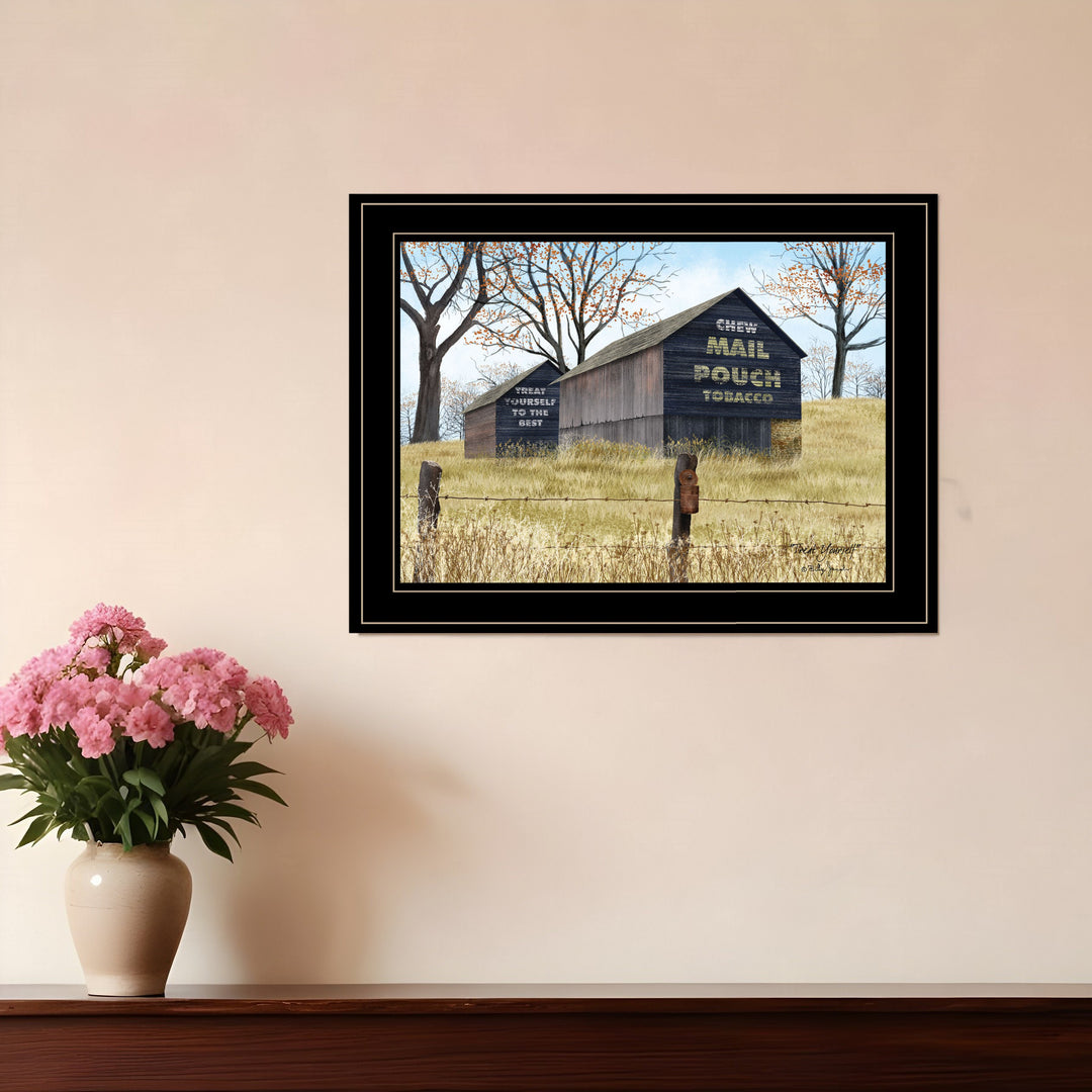 Treat Yourself Mail Pouch Barn 2 Black Framed Print Wall Art