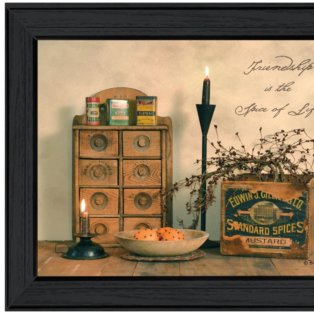 Friendship is the Spice of Life Black Framed Print Wall Art