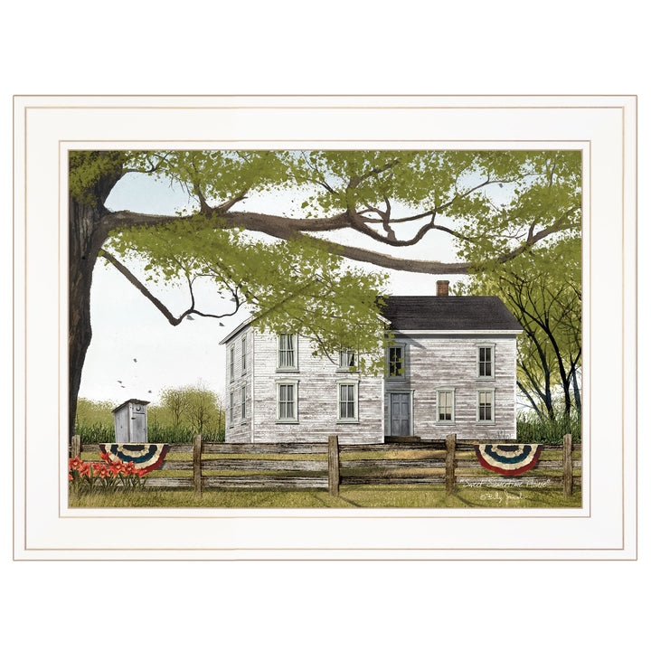 Sweet Summertime House 1 White Framed Print Wall Art