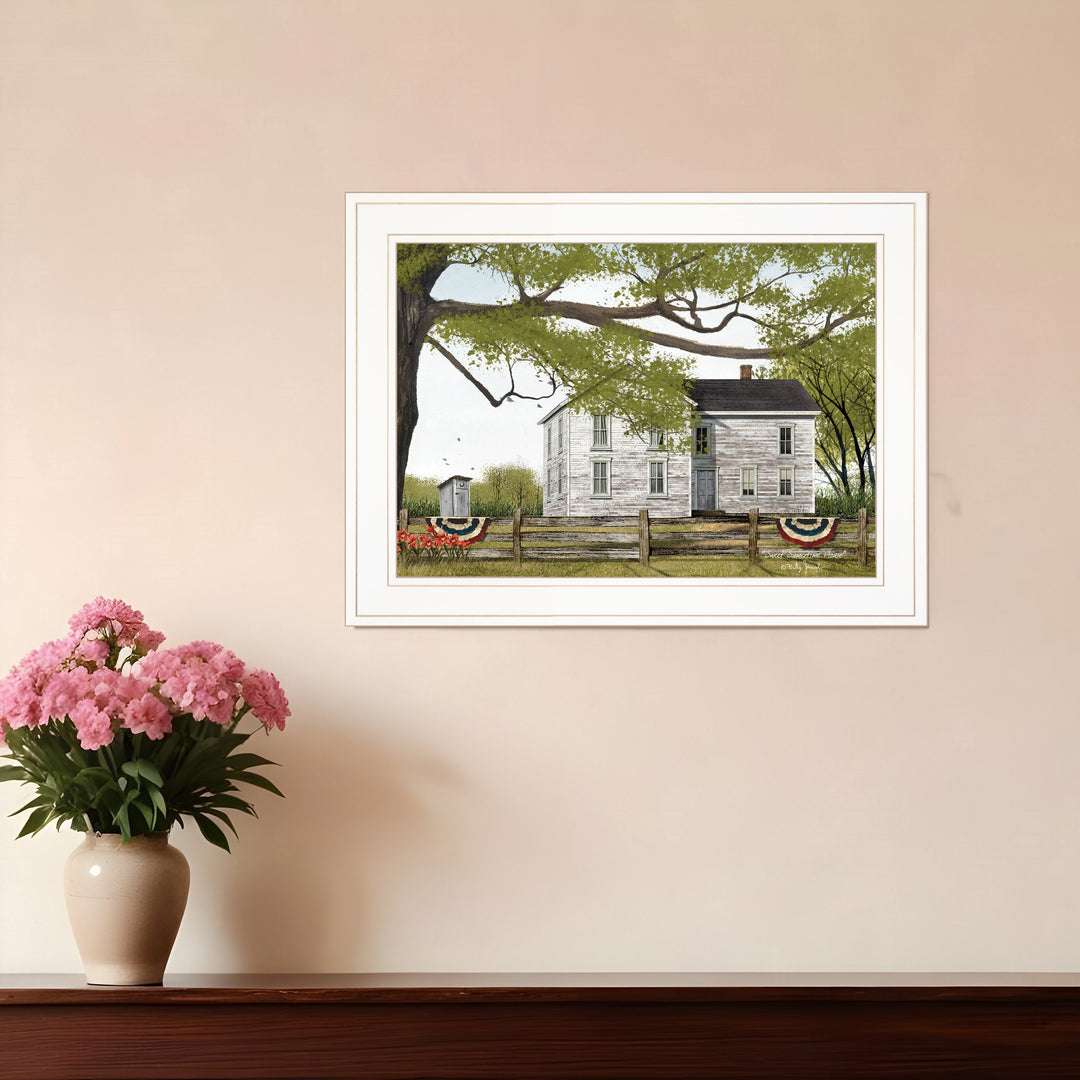 Sweet Summertime House 1 White Framed Print Wall Art