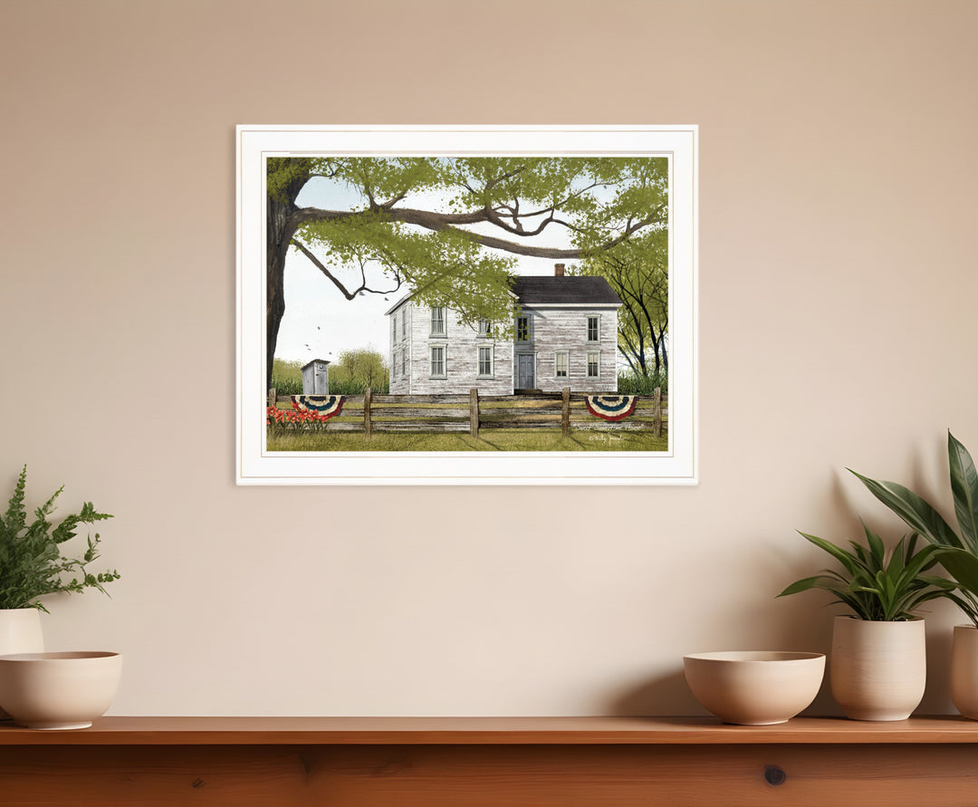 Sweet Summertime House 3 White Framed Print Wall Art