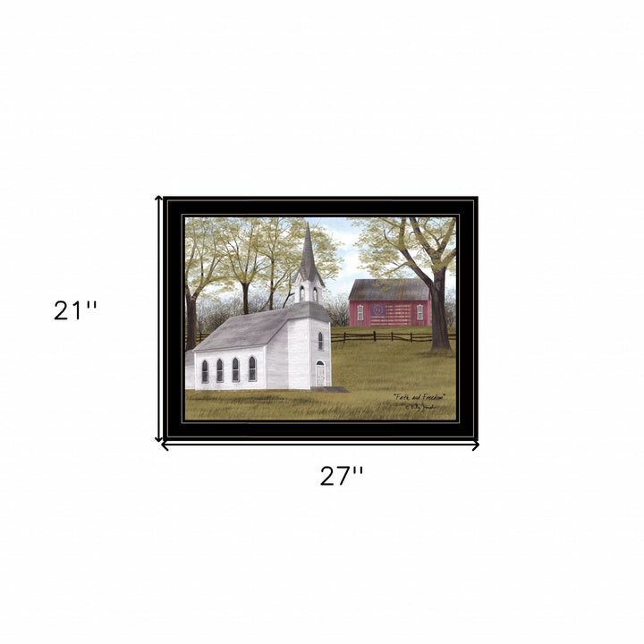 Faith and Freedom 5 Black Framed Print Wall Art