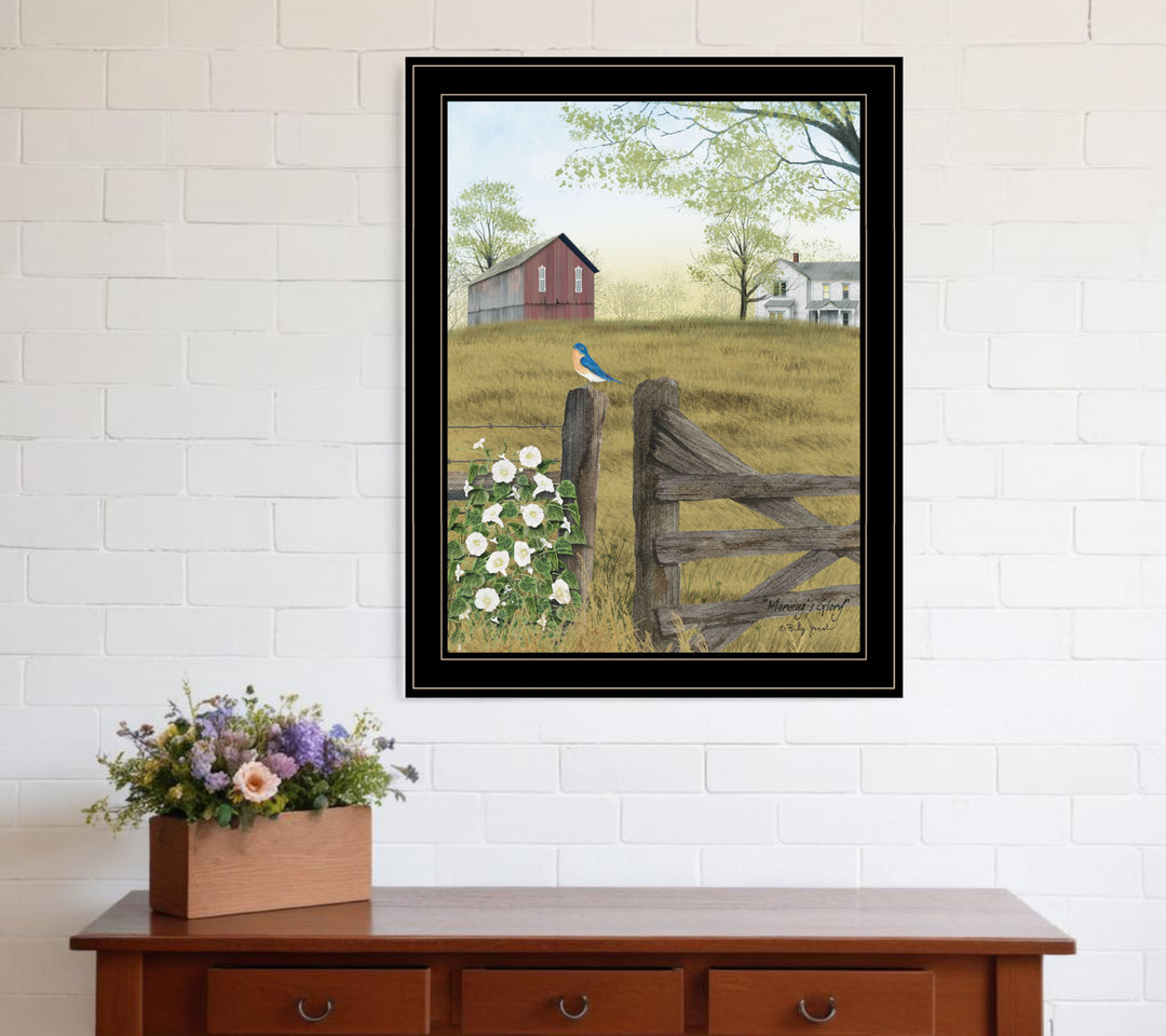 Mornings Glory 4 Black Framed Print Wall Art